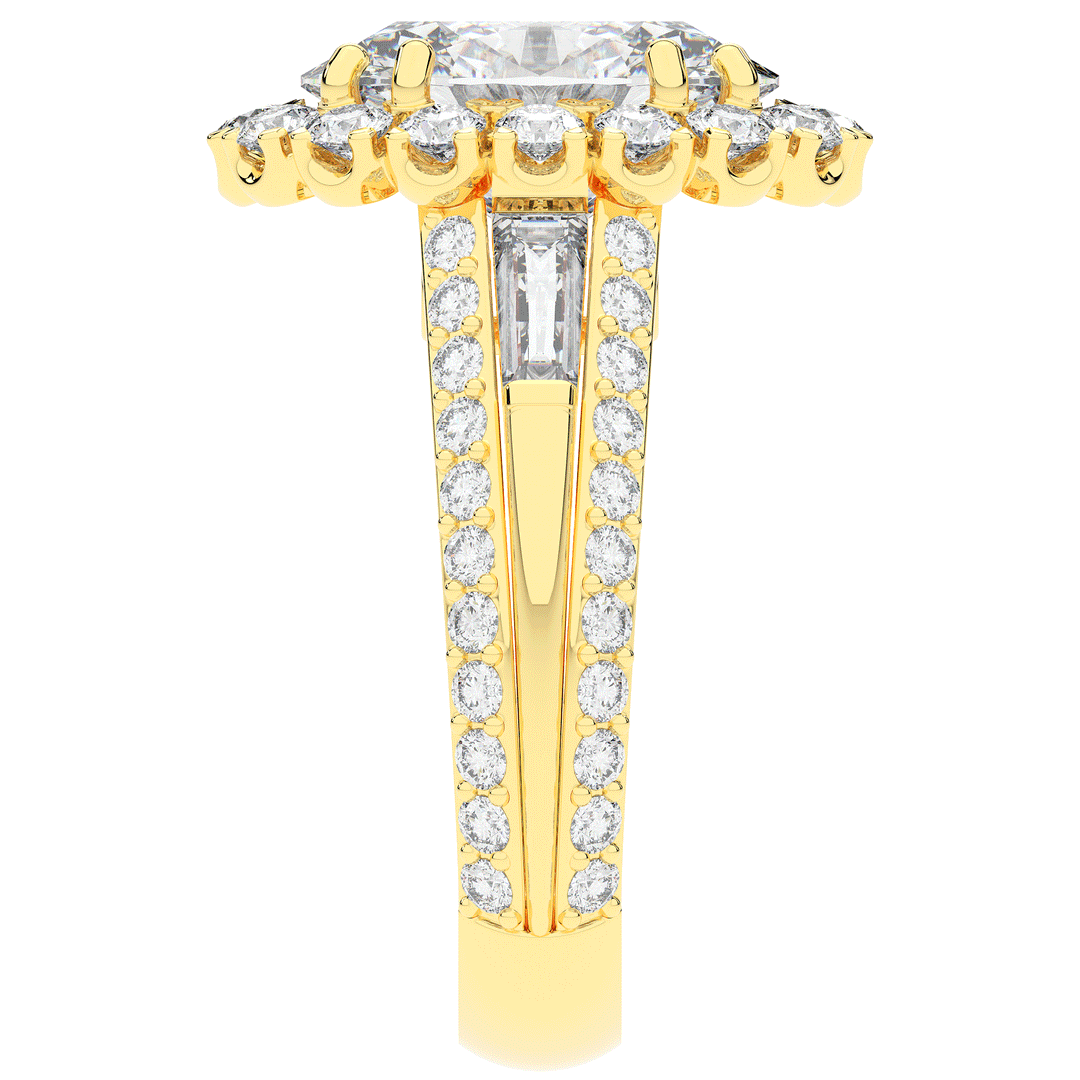 5.75CT.TW OVAL LAB DIAMOND HALO ENGAGEMENT RING - Nazarelle