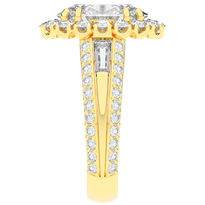5.75CT.TW OVAL LAB DIAMOND HALO ENGAGEMENT RING - Nazarelle