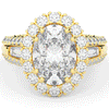5.75CT.TW OVAL LAB DIAMOND HALO ENGAGEMENT RING - Nazarelle