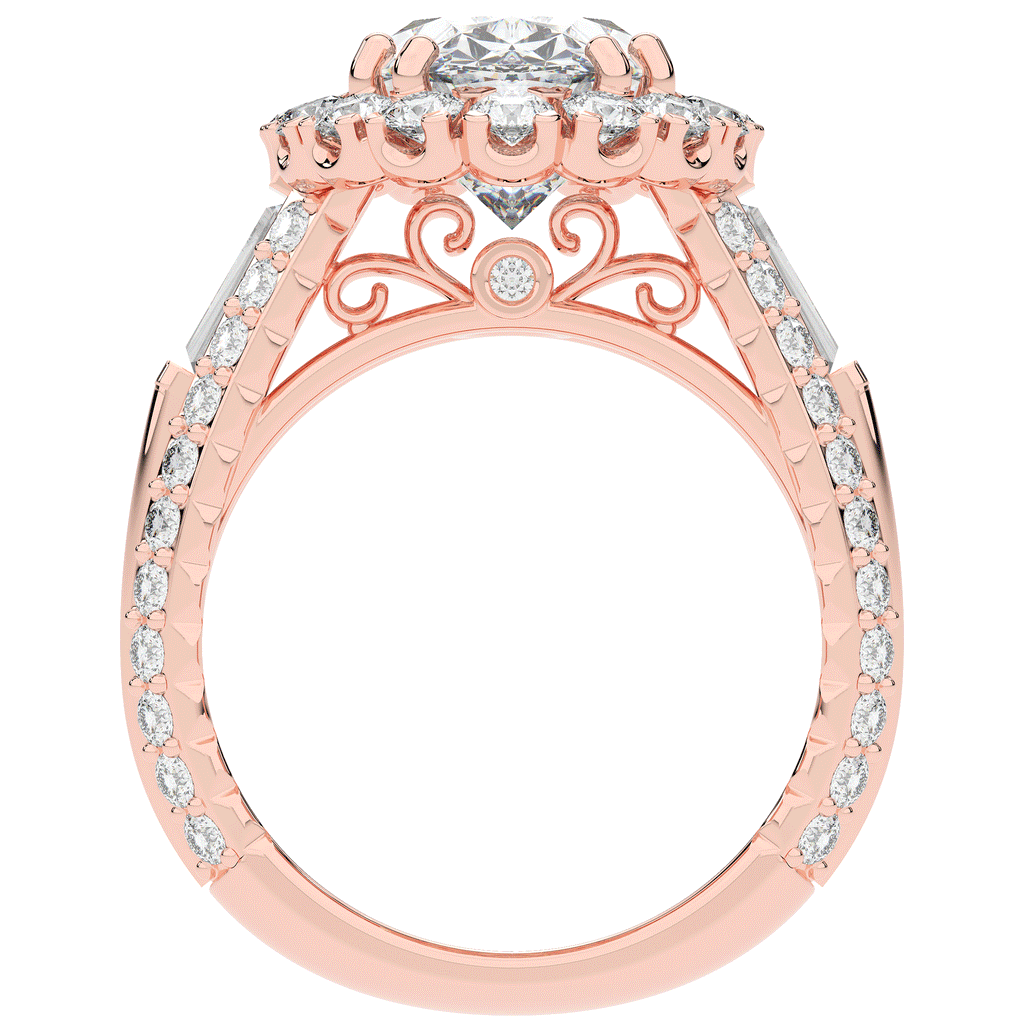 5.75CT.TW OVAL LAB DIAMOND HALO ENGAGEMENT RING - Nazarelle