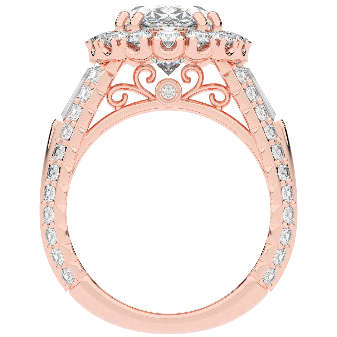 5.75CT.TW OVAL LAB DIAMOND HALO ENGAGEMENT RING - Nazarelle