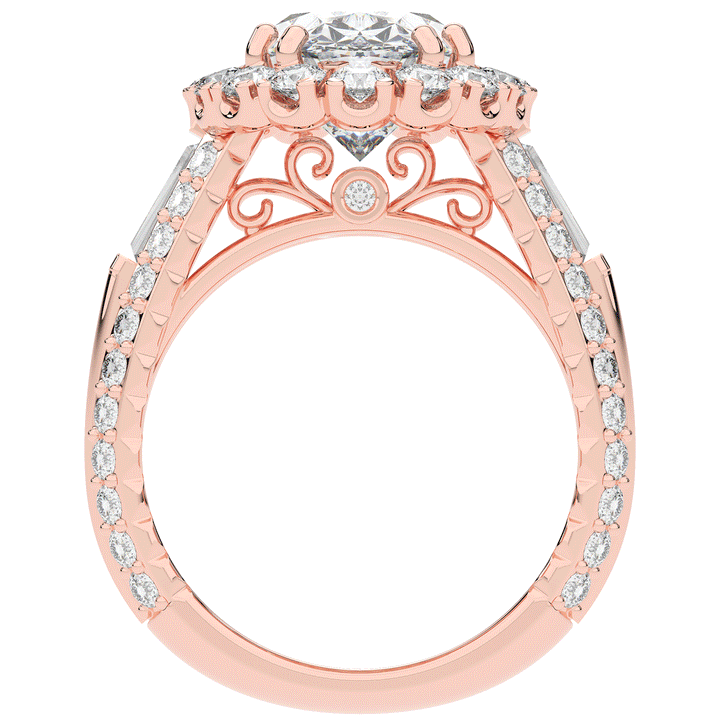5.75CT.TW OVAL LAB DIAMOND HALO ENGAGEMENT RING - Nazarelle