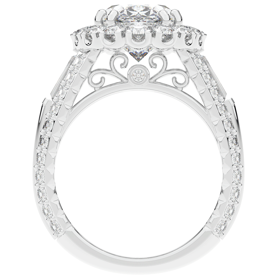 5.75CT.TW OVAL LAB DIAMOND HALO ENGAGEMENT RING - Nazarelle