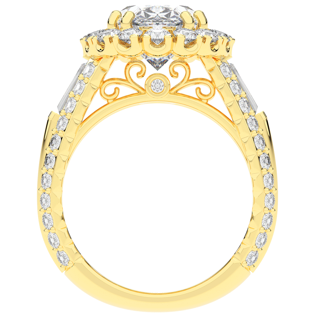 5.75CT.TW OVAL LAB DIAMOND HALO ENGAGEMENT RING - Nazarelle