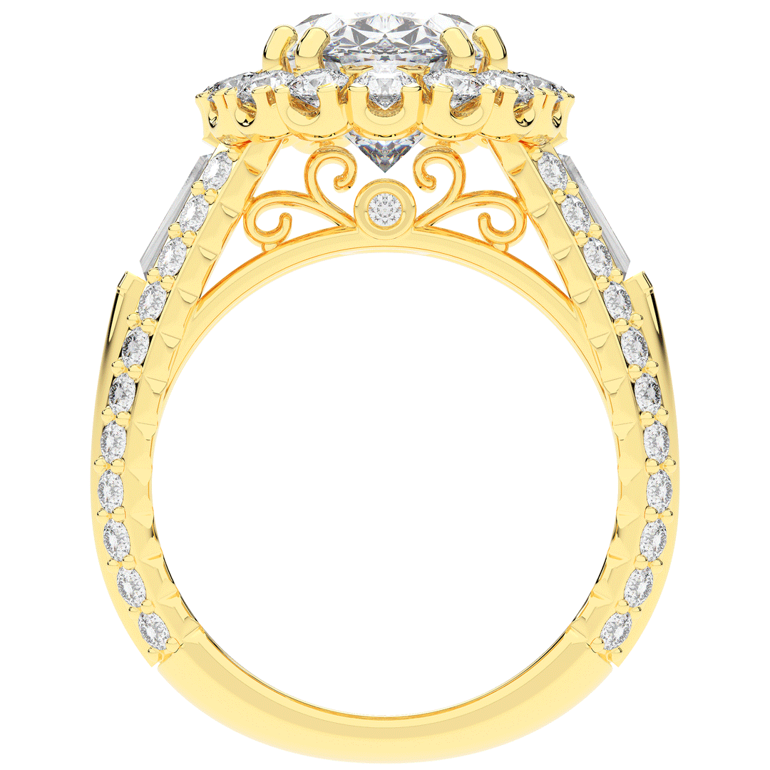5.75CT.TW OVAL LAB DIAMOND HALO ENGAGEMENT RING - Nazarelle