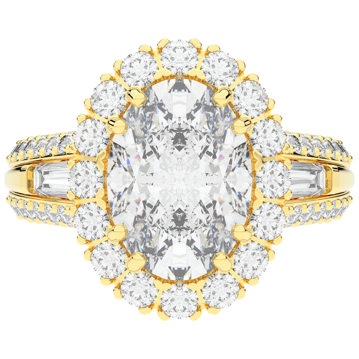5.75CT.TW OVAL LAB DIAMOND HALO ENGAGEMENT RING - Nazarelle