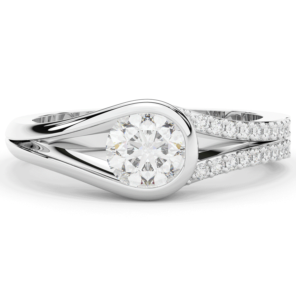 1.10CT.TW ROUND LAB DIAMOND SOLITAIRE ENGAGEMENT RING - Nazarelle
