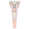 4.60CT.TW EMERALD CUT LAB DIAMOND SPLIT SHANK ENGAGEMENT RING - Nazarelle