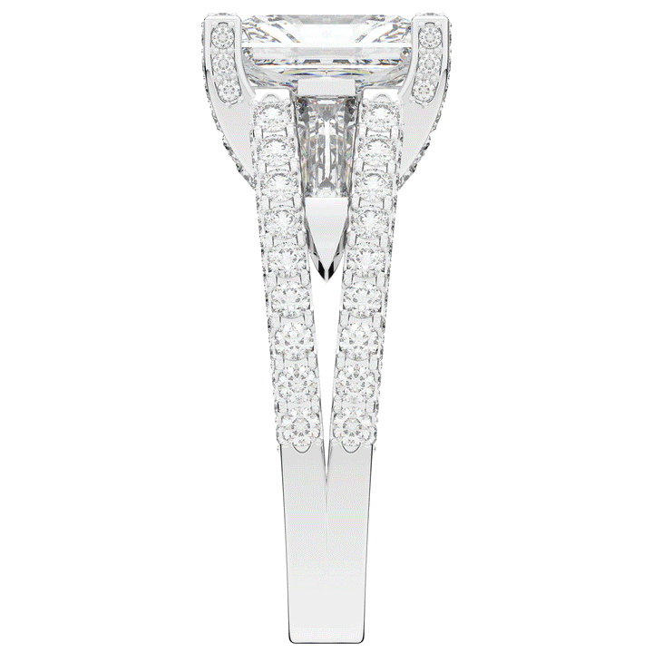 4.60CT.TW RADIANT LAB DIAMOND SPLIT SHANK ENGAGEMENT RING - Nazarelle