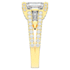 4.60CT.TW EMERALD CUT LAB DIAMOND SPLIT SHANK ENGAGEMENT RING - Nazarelle
