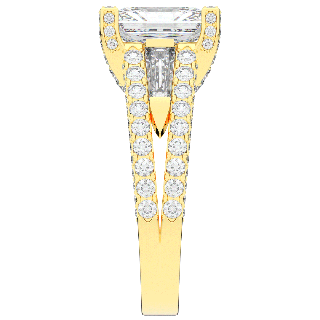 4.60CT.TW RADIANT LAB DIAMOND SPLIT SHANK ENGAGEMENT RING - Nazarelle