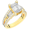 4.60CT.TW EMERALD CUT LAB DIAMOND SPLIT SHANK ENGAGEMENT RING - Nazarelle