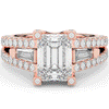 4.60CT.TW EMERALD CUT LAB DIAMOND SPLIT SHANK ENGAGEMENT RING - Nazarelle