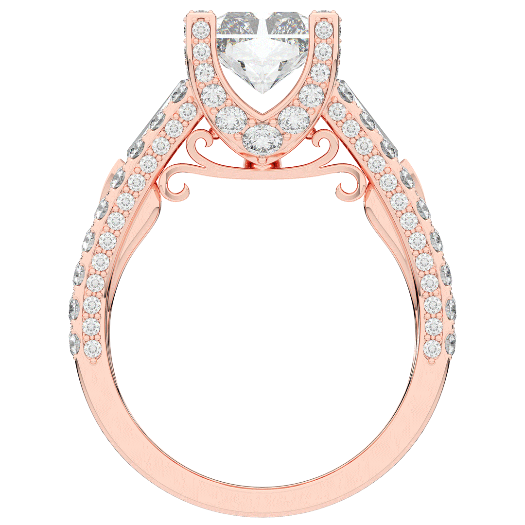 4.60CT.TW RADIANT LAB DIAMOND SPLIT SHANK ENGAGEMENT RING - Nazarelle