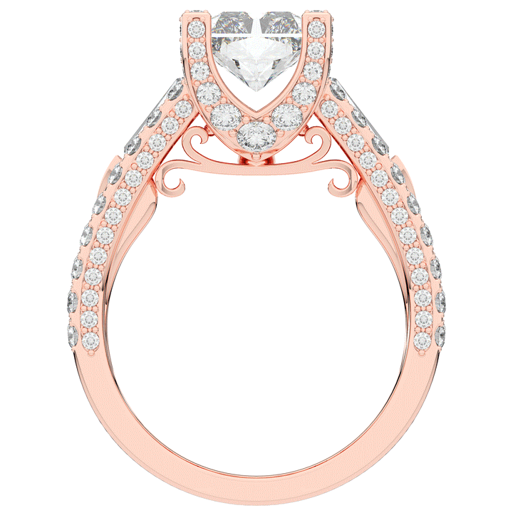 4.60CT.TW RADIANT LAB DIAMOND SPLIT SHANK ENGAGEMENT RING - Nazarelle