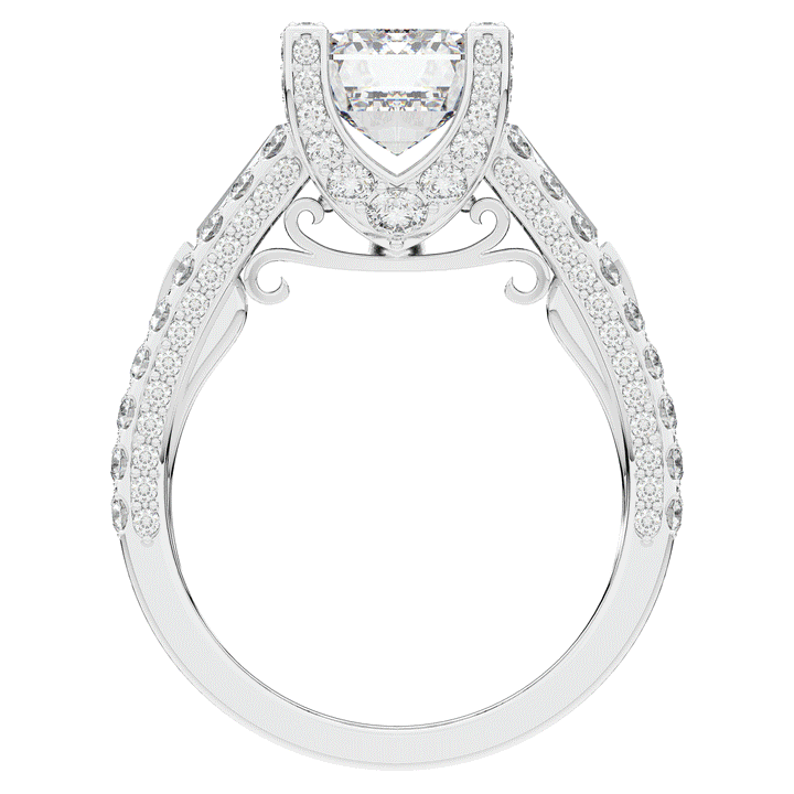 4.60CT.TW EMERALD CUT LAB DIAMOND SPLIT SHANK ENGAGEMENT RING - Nazarelle
