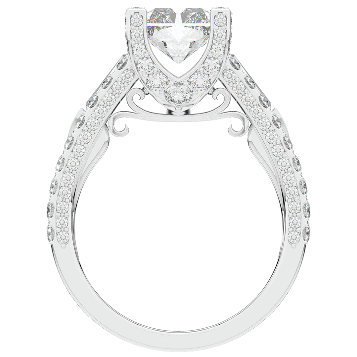 4.60CT.TW RADIANT LAB DIAMOND SPLIT SHANK ENGAGEMENT RING - Nazarelle