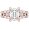 4.60CT.TW EMERALD CUT LAB DIAMOND SPLIT SHANK ENGAGEMENT RING - Nazarelle