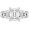 4.60CT.TW EMERALD CUT LAB DIAMOND SPLIT SHANK ENGAGEMENT RING - Nazarelle