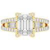 4.60CT.TW EMERALD CUT LAB DIAMOND SPLIT SHANK ENGAGEMENT RING - Nazarelle