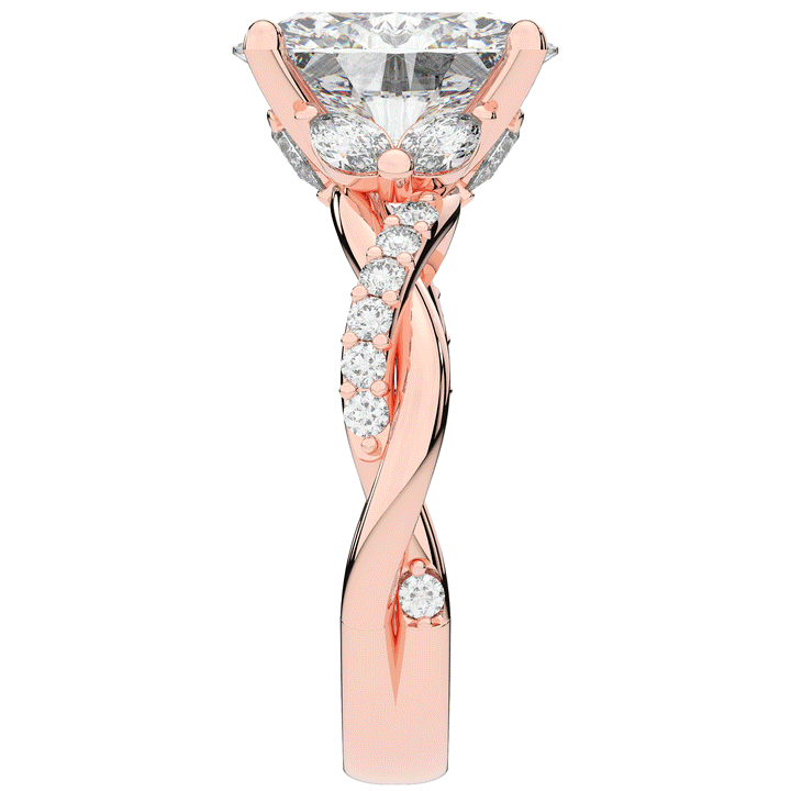 2.40CT.TW OVAL LAB DIAMOND TWIST ENGAGEMENT RING - Nazarelle