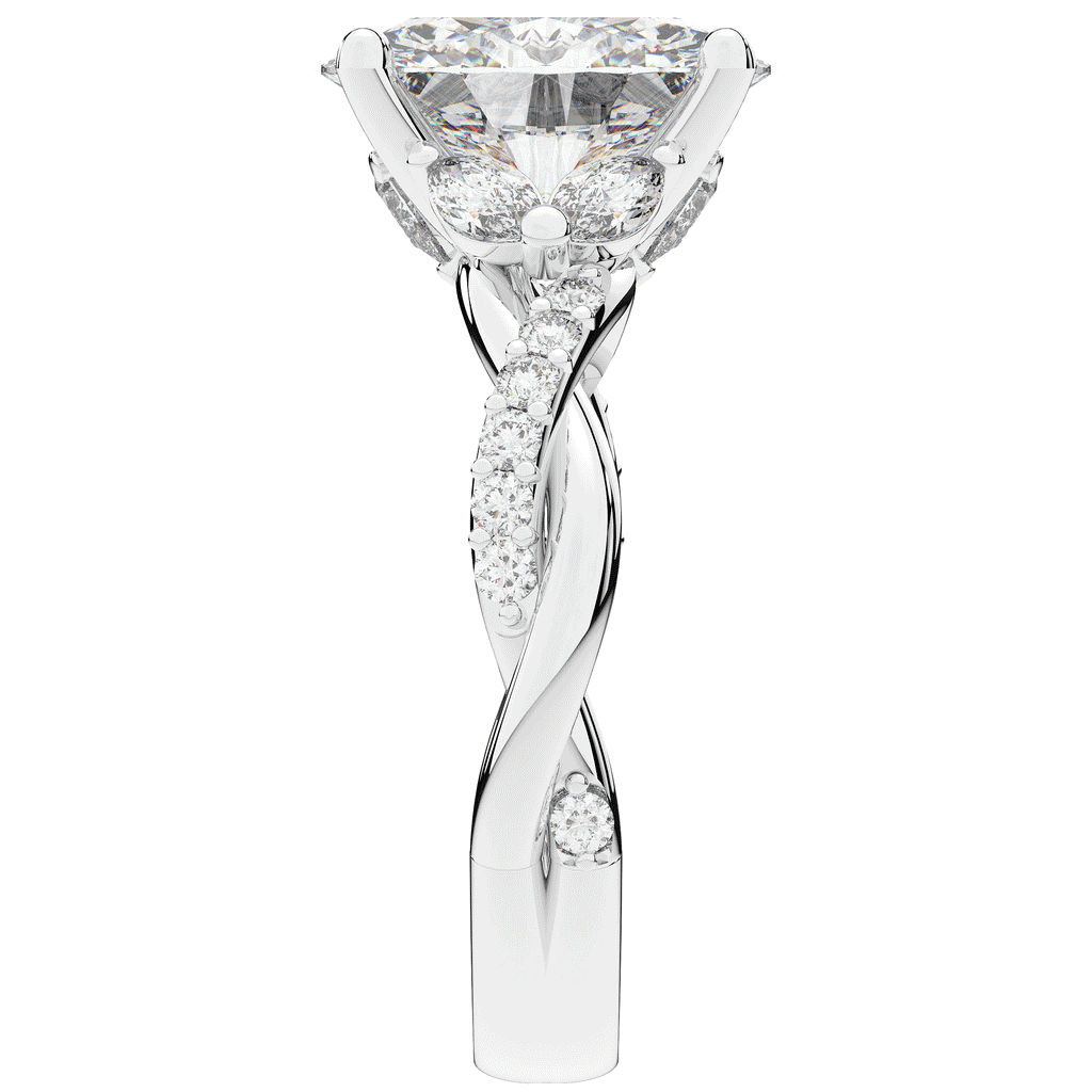 2.40CT.TW OVAL LAB DIAMOND TWIST ENGAGEMENT RING - Nazarelle