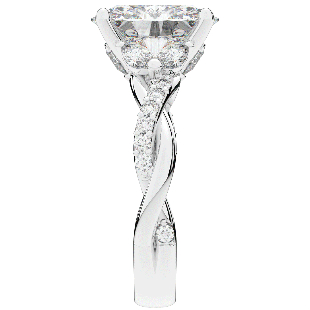 2.40CT.TW OVAL LAB DIAMOND TWIST ENGAGEMENT RING - Nazarelle
