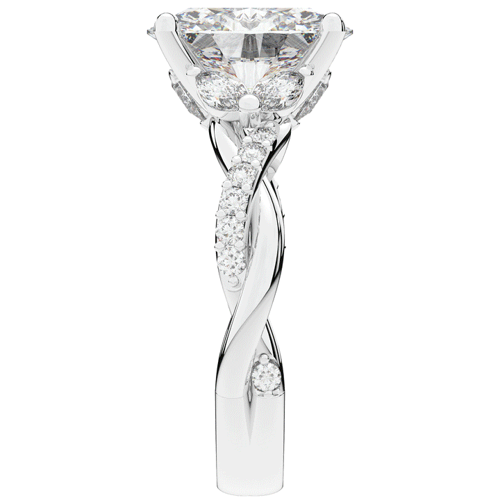 2.40CT.TW OVAL LAB DIAMOND TWIST ENGAGEMENT RING - Nazarelle