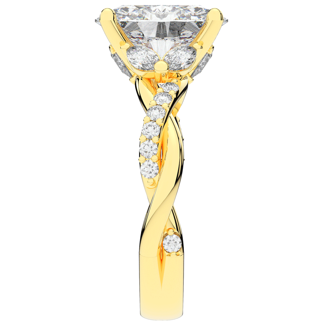 2.40CT.TW OVAL LAB DIAMOND TWIST ENGAGEMENT RING - Nazarelle