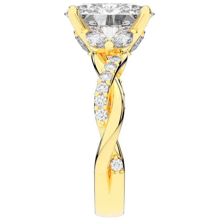 2.40CT.TW OVAL LAB DIAMOND TWIST ENGAGEMENT RING - Nazarelle