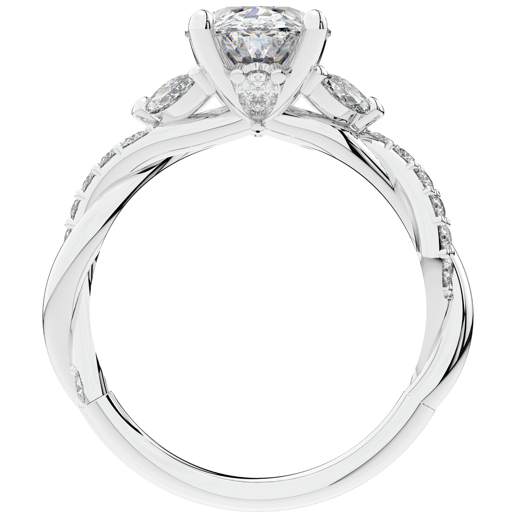 2.40CT.TW OVAL LAB DIAMOND TWIST ENGAGEMENT RING - Nazarelle