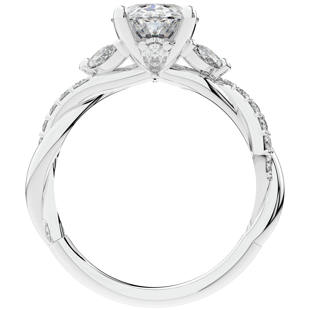 2.40CT.TW OVAL LAB DIAMOND TWIST ENGAGEMENT RING - Nazarelle