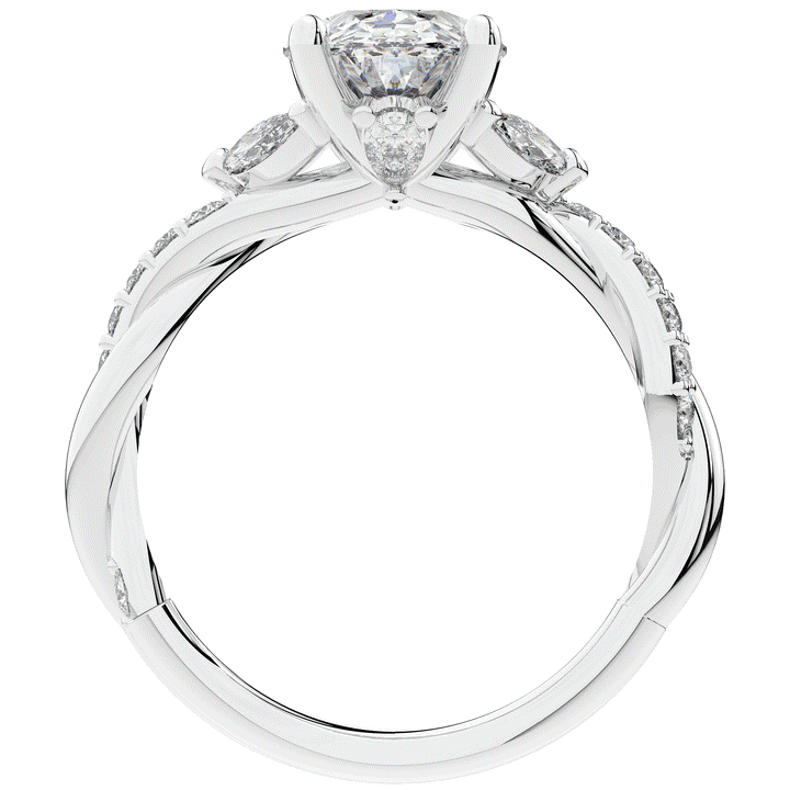 2.40CT.TW OVAL LAB DIAMOND TWIST ENGAGEMENT RING - Nazarelle