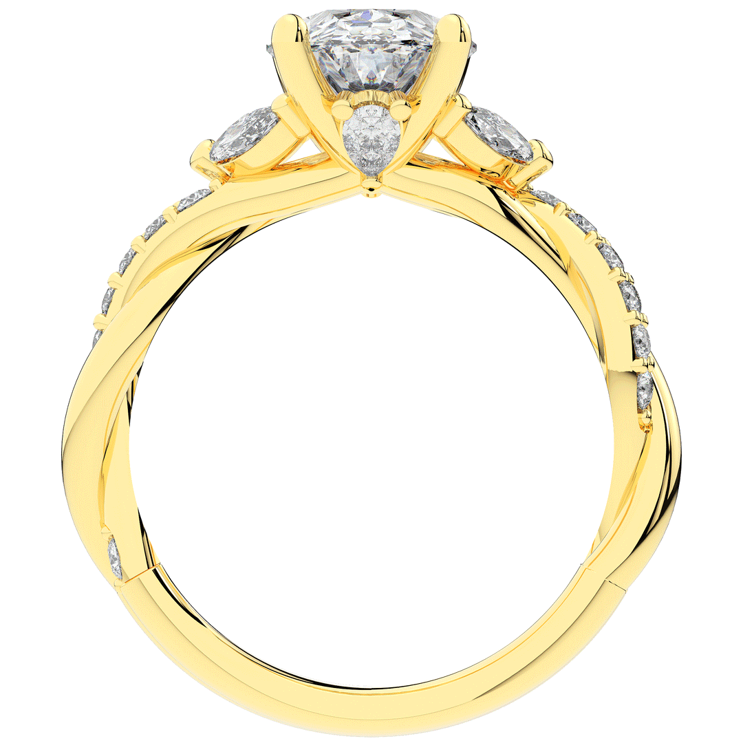 2.40CT.TW OVAL LAB DIAMOND TWIST ENGAGEMENT RING - Nazarelle