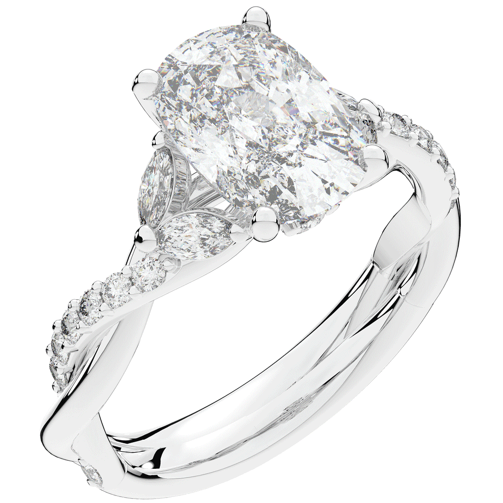 2.40CT.TW CUSHION LAB DIAMOND TWIST BAND ENGAGEMENT RING - Nazarelle
