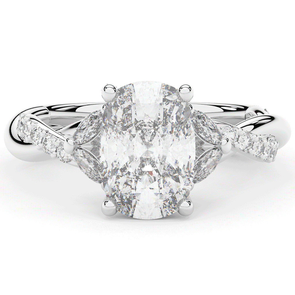 2.40CT.TW CUSHION LAB DIAMOND TWIST BAND ENGAGEMENT RING - Nazarelle