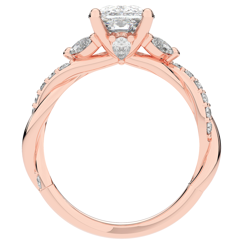 2.40CT.TW CUSHION LAB DIAMOND TWIST BAND ENGAGEMENT RING - Nazarelle
