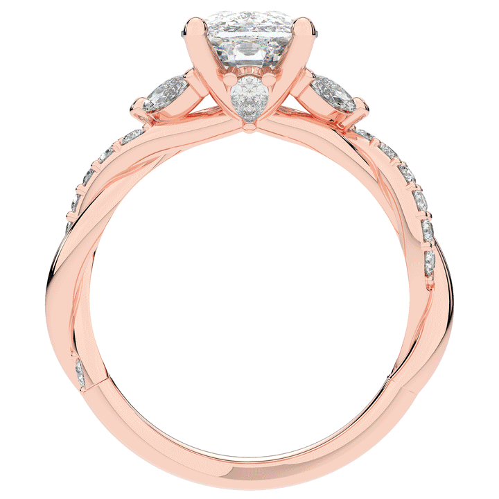 2.40CT.TW CUSHION LAB DIAMOND TWIST BAND ENGAGEMENT RING - Nazarelle