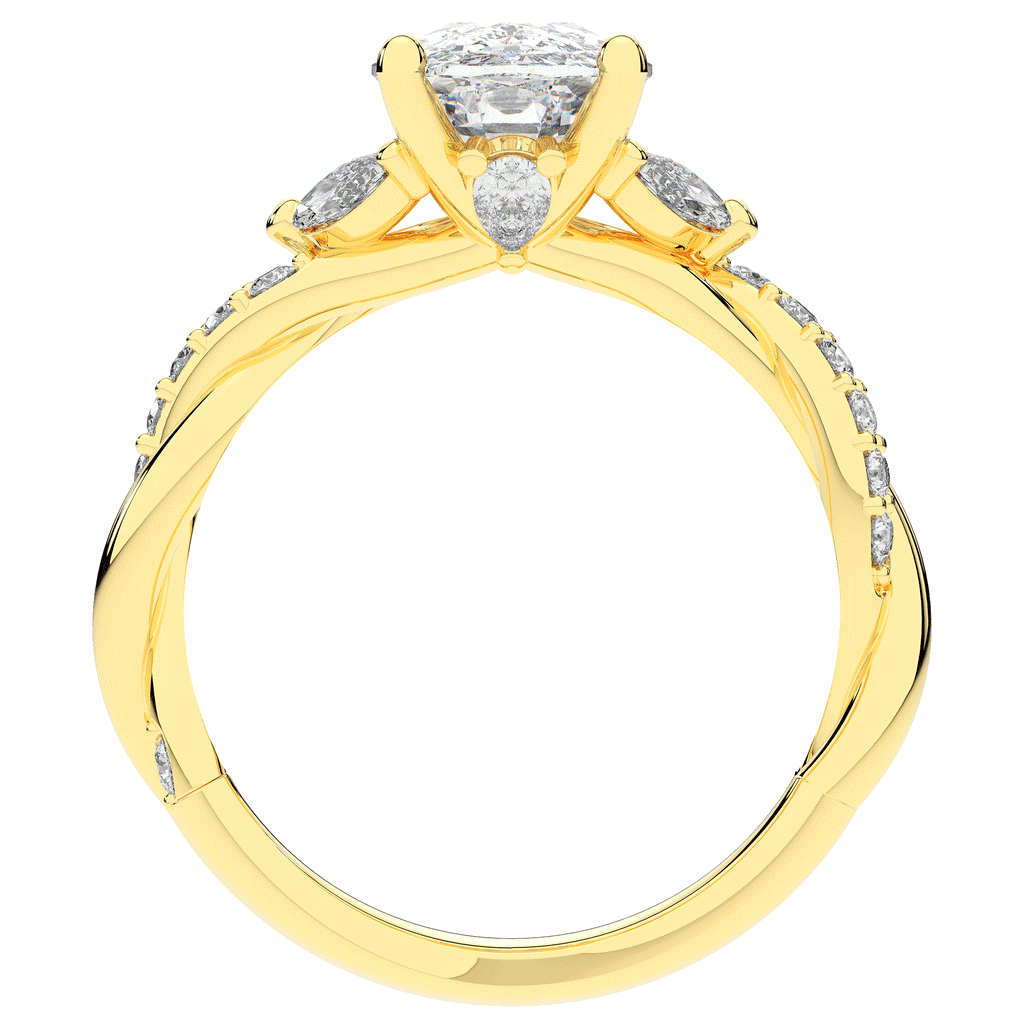 2.40CT.TW CUSHION LAB DIAMOND TWIST BAND ENGAGEMENT RING - Nazarelle