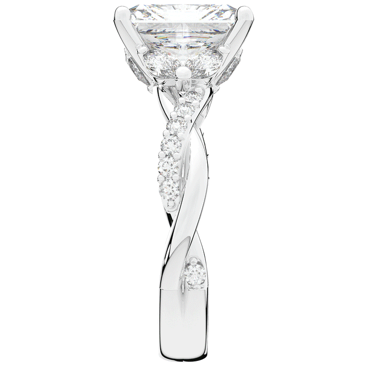 2.40CT.TW RADIANT LAB DIAMOND TWIST BAND ENGAGEMENT RING - Nazarelle