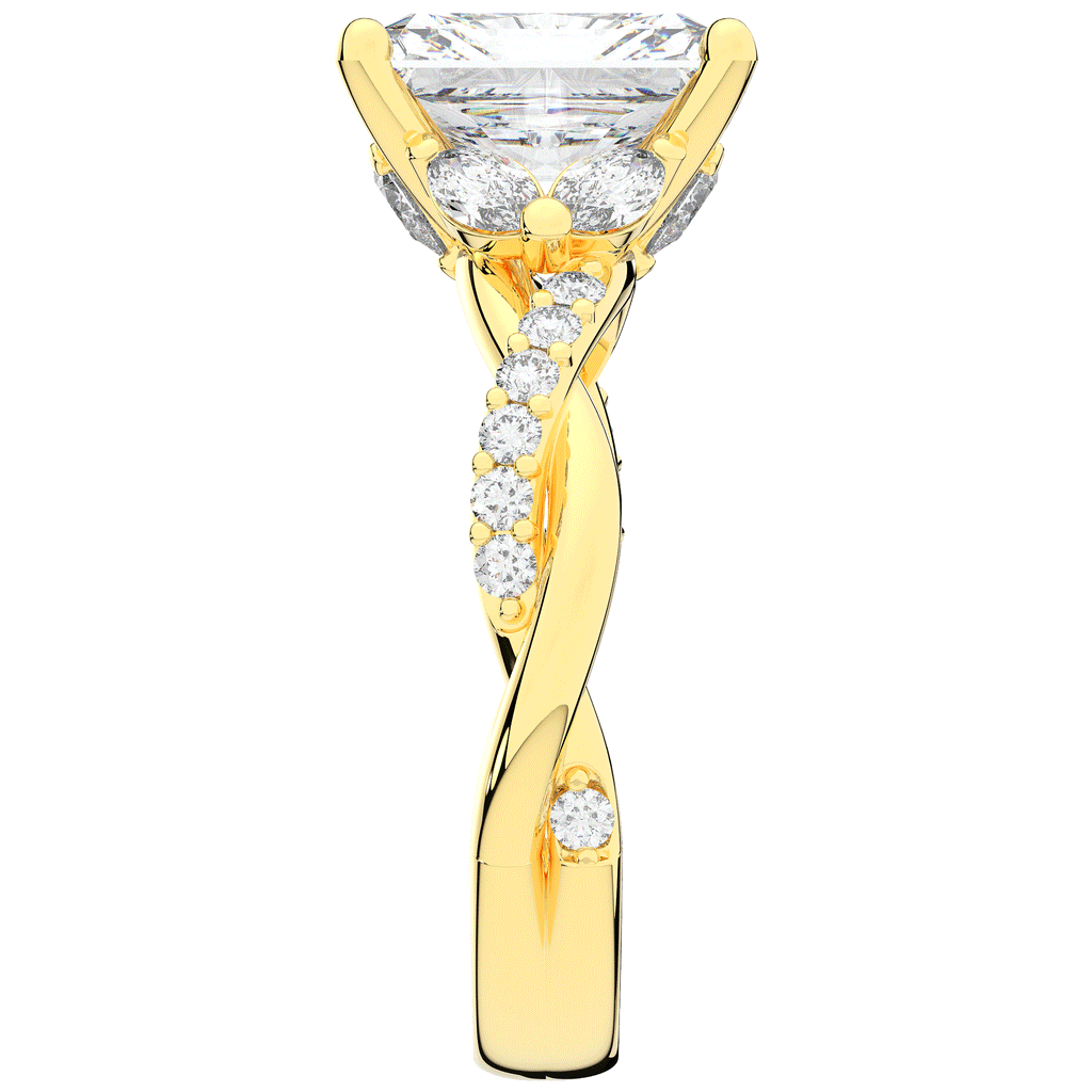 2.40CT.TW RADIANT LAB DIAMOND TWIST BAND ENGAGEMENT RING - Nazarelle