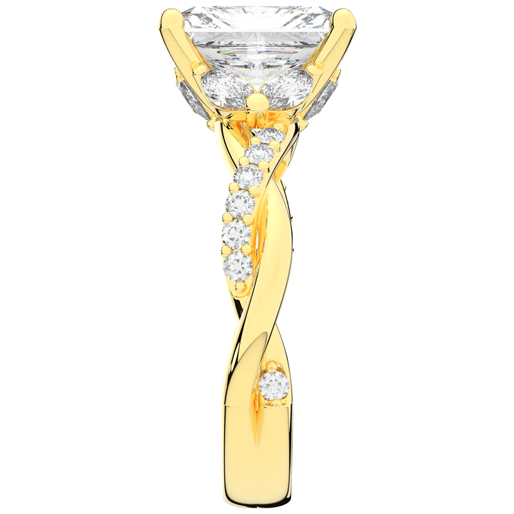 2.40CT.TW RADIANT LAB DIAMOND TWIST BAND ENGAGEMENT RING - Nazarelle