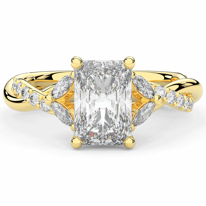 2.40CT.TW RADIANT LAB DIAMOND TWIST BAND ENGAGEMENT RING - Nazarelle