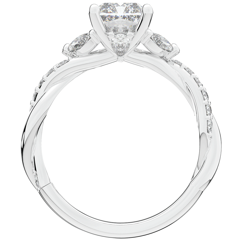 2.40CT.TW RADIANT LAB DIAMOND TWIST BAND ENGAGEMENT RING - Nazarelle