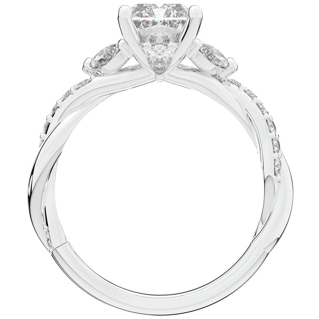 2.40CT.TW RADIANT LAB DIAMOND TWIST BAND ENGAGEMENT RING - Nazarelle