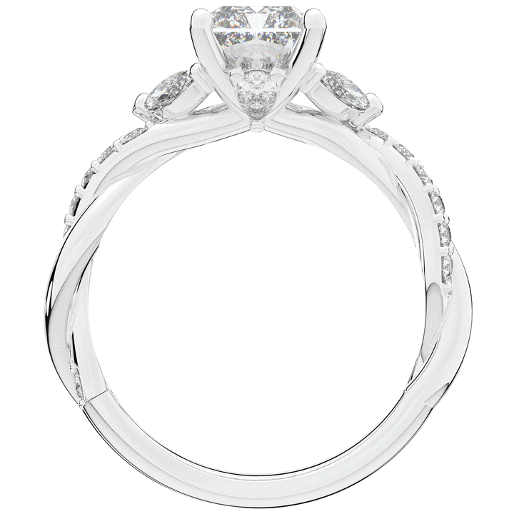 2.40CT.TW RADIANT LAB DIAMOND TWIST BAND ENGAGEMENT RING - Nazarelle