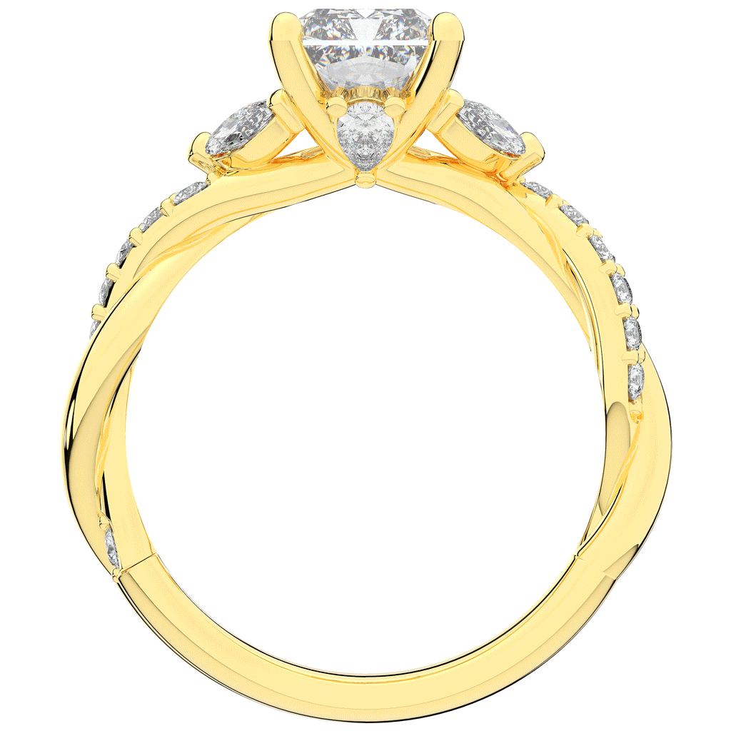 2.40CT.TW RADIANT LAB DIAMOND TWIST BAND ENGAGEMENT RING - Nazarelle