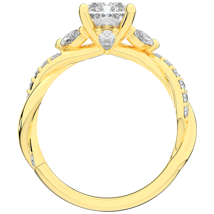 2.40CT.TW RADIANT LAB DIAMOND TWIST BAND ENGAGEMENT RING - Nazarelle