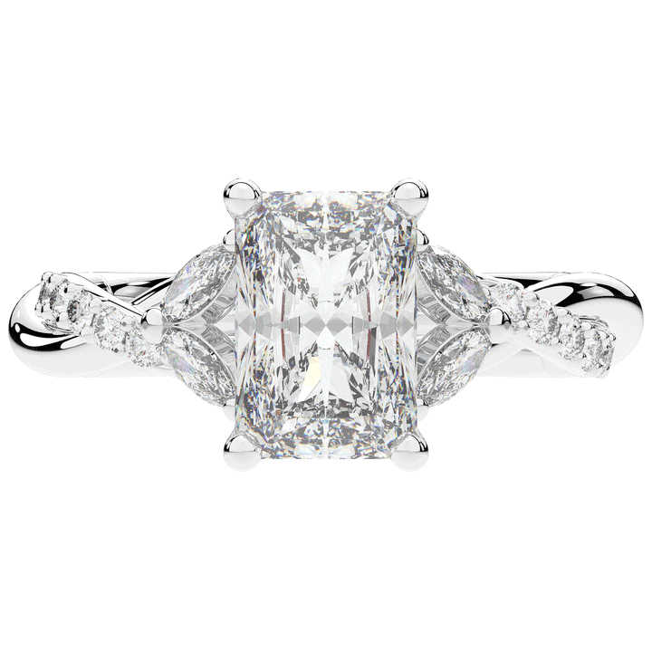 2.40CT.TW RADIANT LAB DIAMOND TWIST BAND ENGAGEMENT RING - Nazarelle