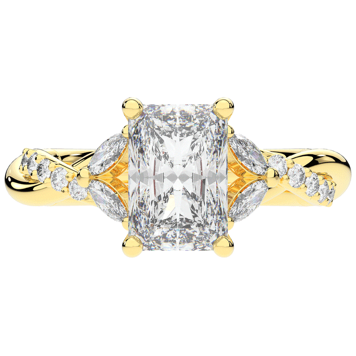 2.40CT.TW RADIANT LAB DIAMOND TWIST BAND ENGAGEMENT RING - Nazarelle